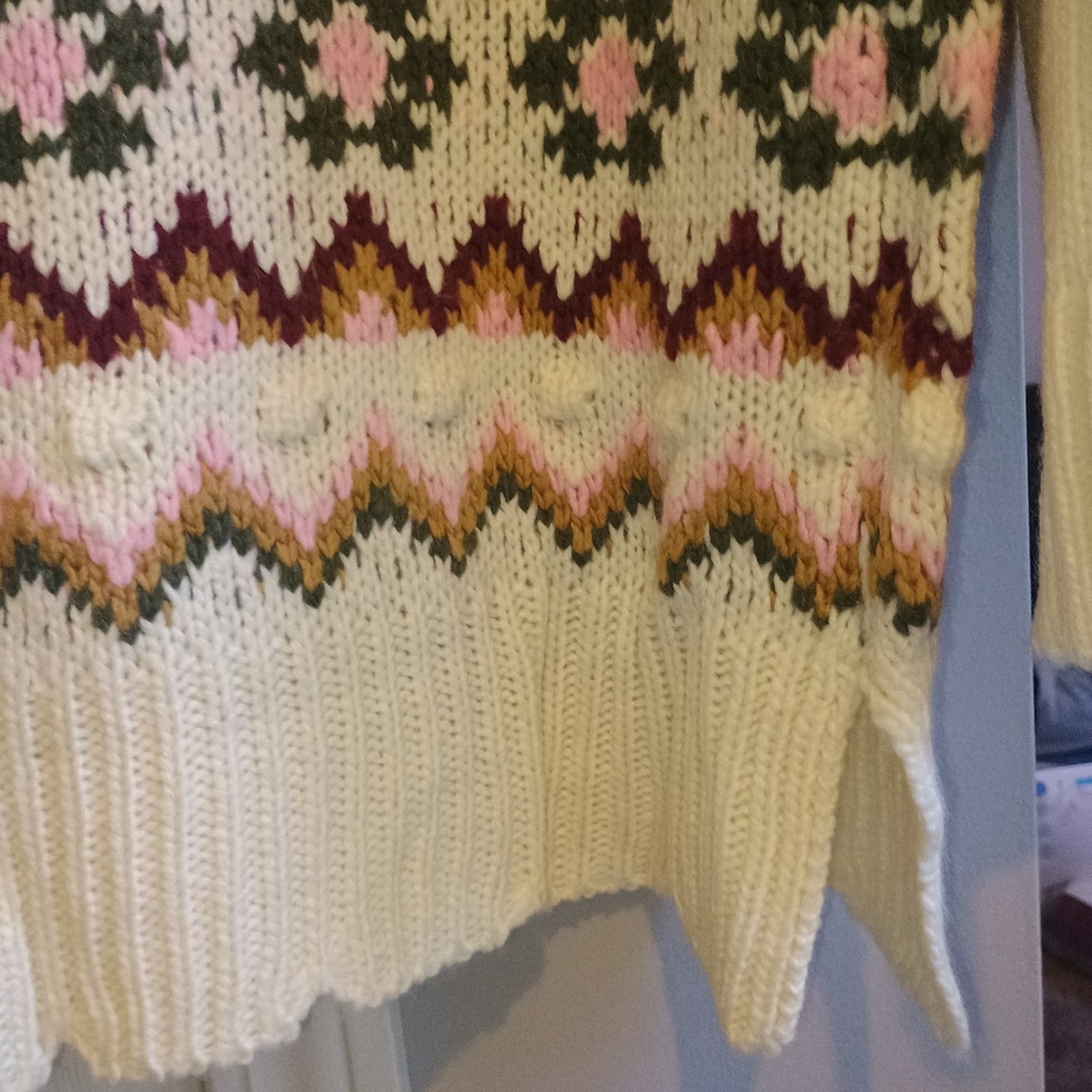 Perfectly Priscilla Large Nordic Fair Isle Tunic‎ Sweater Dress Wool Blend NWT - Picture 12 of 14